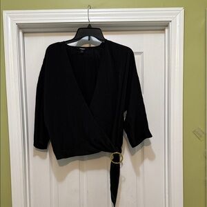 Express Black Top with Gold Accent